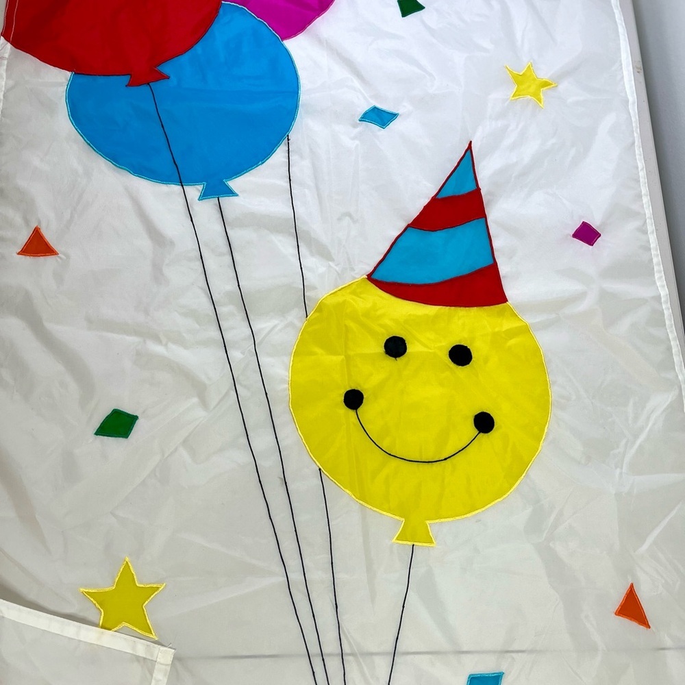 Colorful Smiley Balloon Party Flag. 28.5” X 38” - Picture 6 of 6